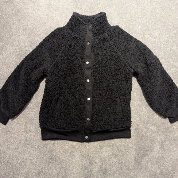 Plush Snap Button-up Jacket M - Picture 6 of 7